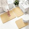 iPeachs Foam Bath Mat Set of 3 – Super Soft, Absorbent & Non-Slip Bathroom Rugs