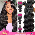 Body Wave Human Hair Bundles With Closure 4x4/5x5 Closure Human Hair 100% Raw Human Hair Weave Extensions 2X6 Middle Part Lace