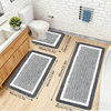 Pauwer Bathroom Rugs 3 Piece Set | Non-Slip Washable Bath Mats | Multiple Colors & Sizes