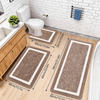 Pauwer Bathroom Rugs 3 Piece Set | Non-Slip Washable Bath Mats | Multiple Colors & Sizes