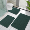 iPeachs 3-Piece Chenille Bath Mat Set – Plush Shaggy Bathroom Rugs with U-Shaped Toilet Mat, Absorbent, Quick Dry, Slip-Resistant