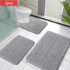 iPeachs 3-Piece Chenille Bath Mat Set – Plush Shaggy Bathroom Rugs with U-Shaped Toilet Mat, Absorbent, Quick Dry, Slip-Resistant